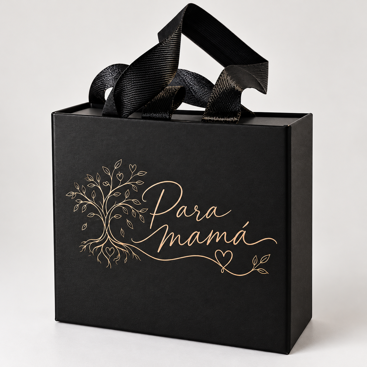 Cajita negra personalizada con grabado laser
