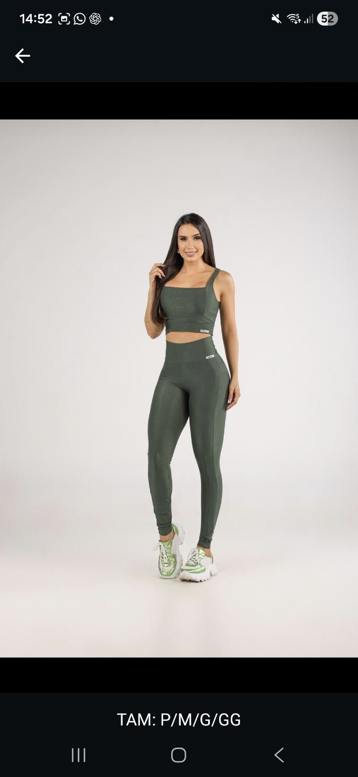 Conjunto Aura Canelado verde militar &mdash; frente