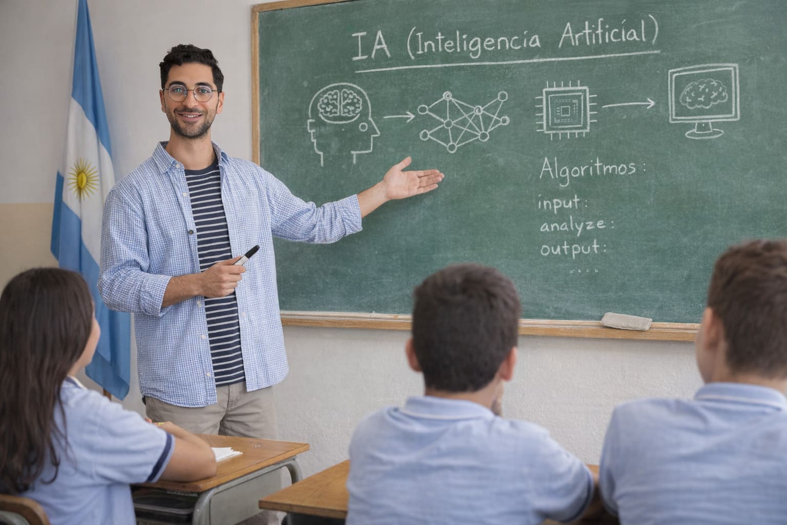 Profesor Sebasti&aacute;n Vargas dando clases