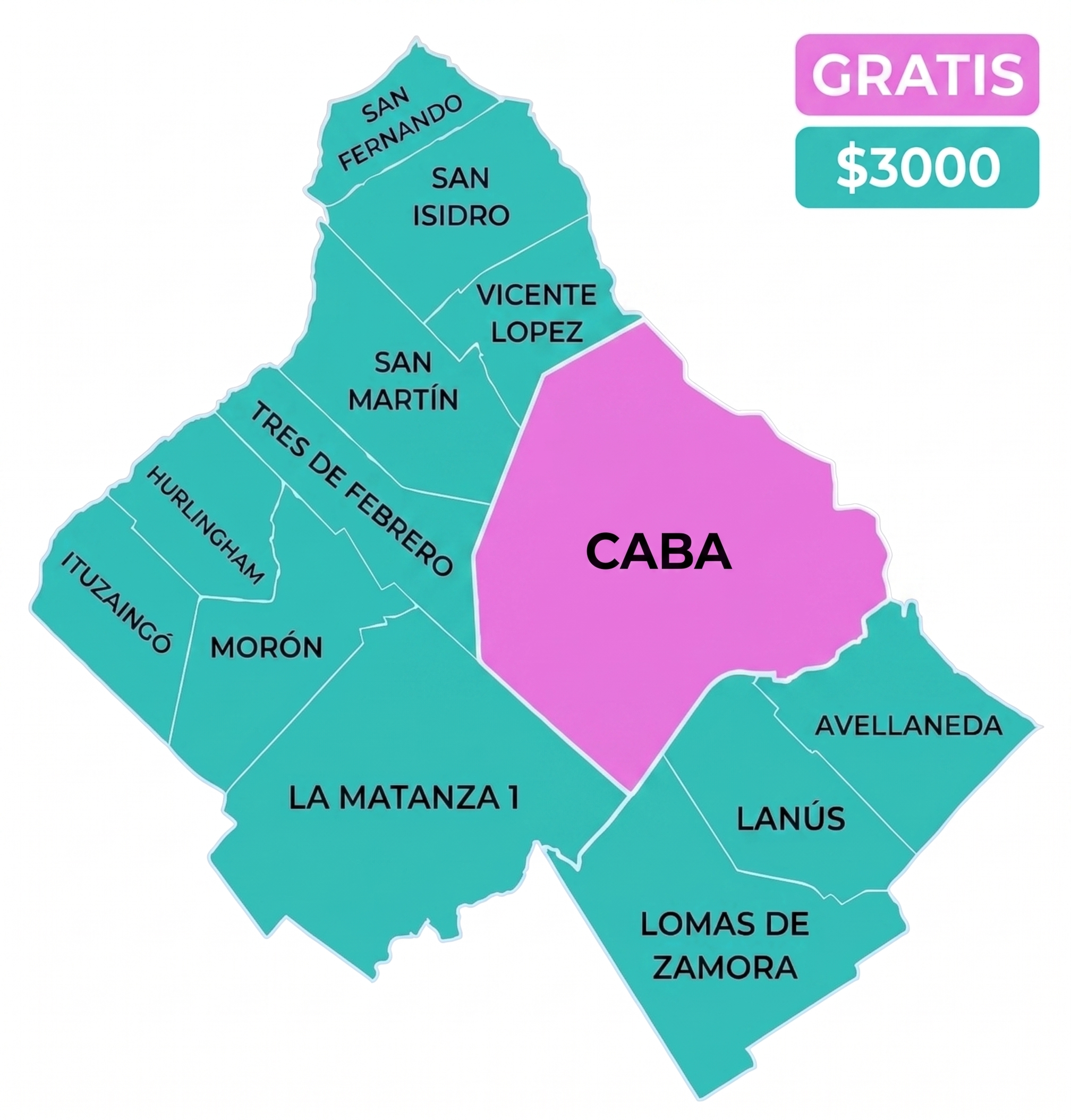 zonas de envío
