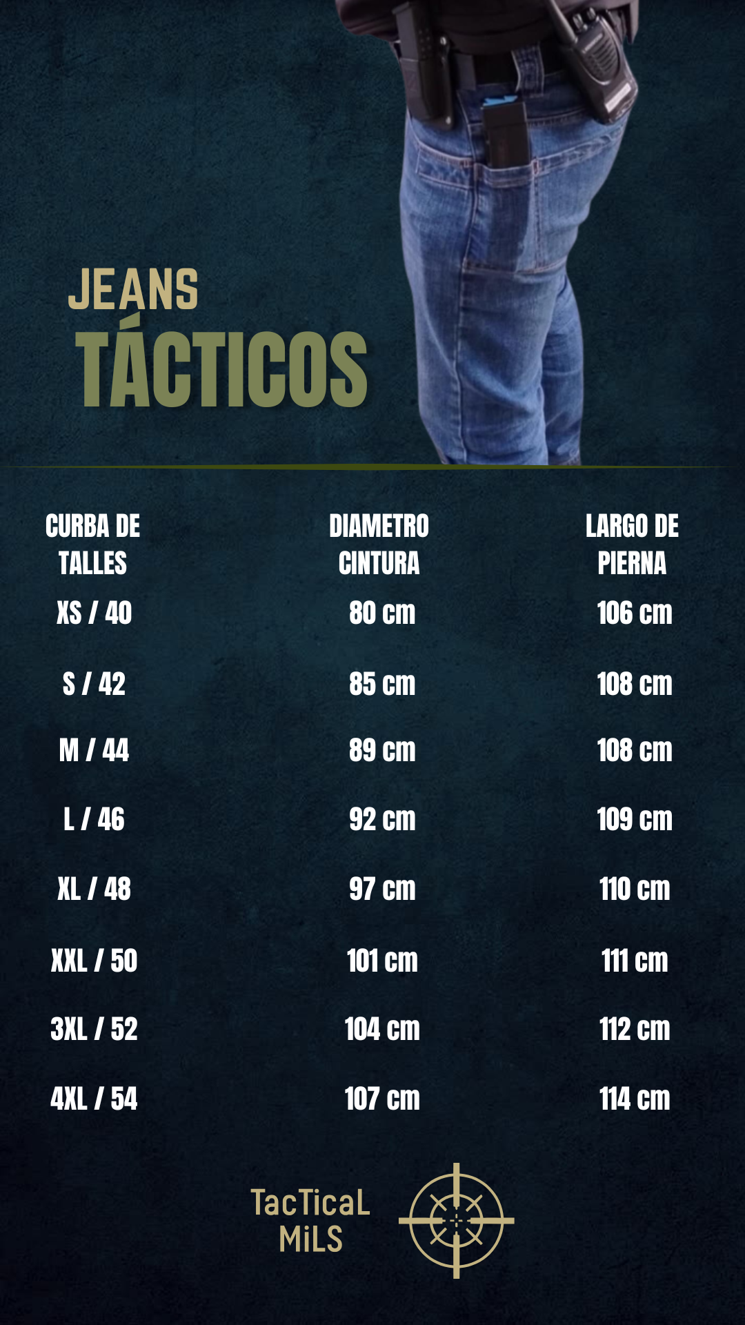 TALLES JEANS TÁCTICOS