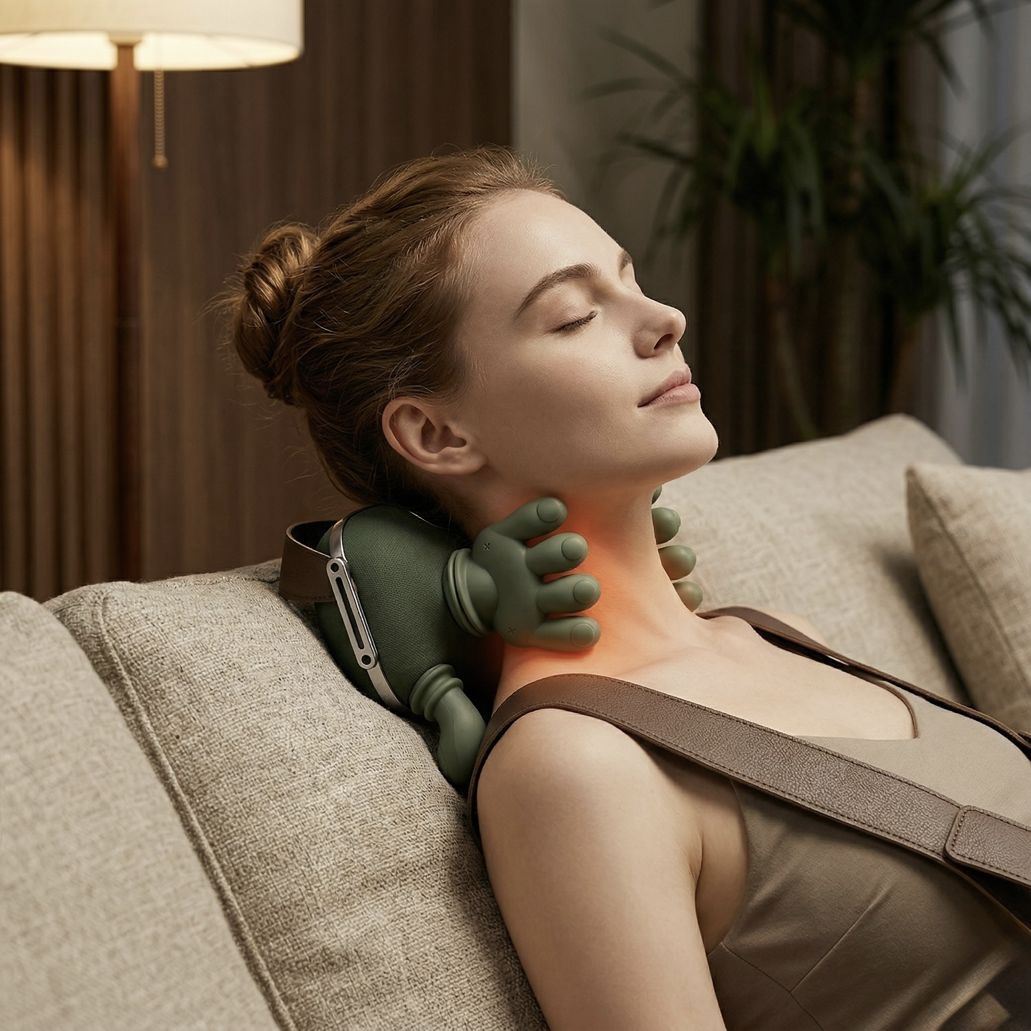 Masajeador en uso para cuello y hombros