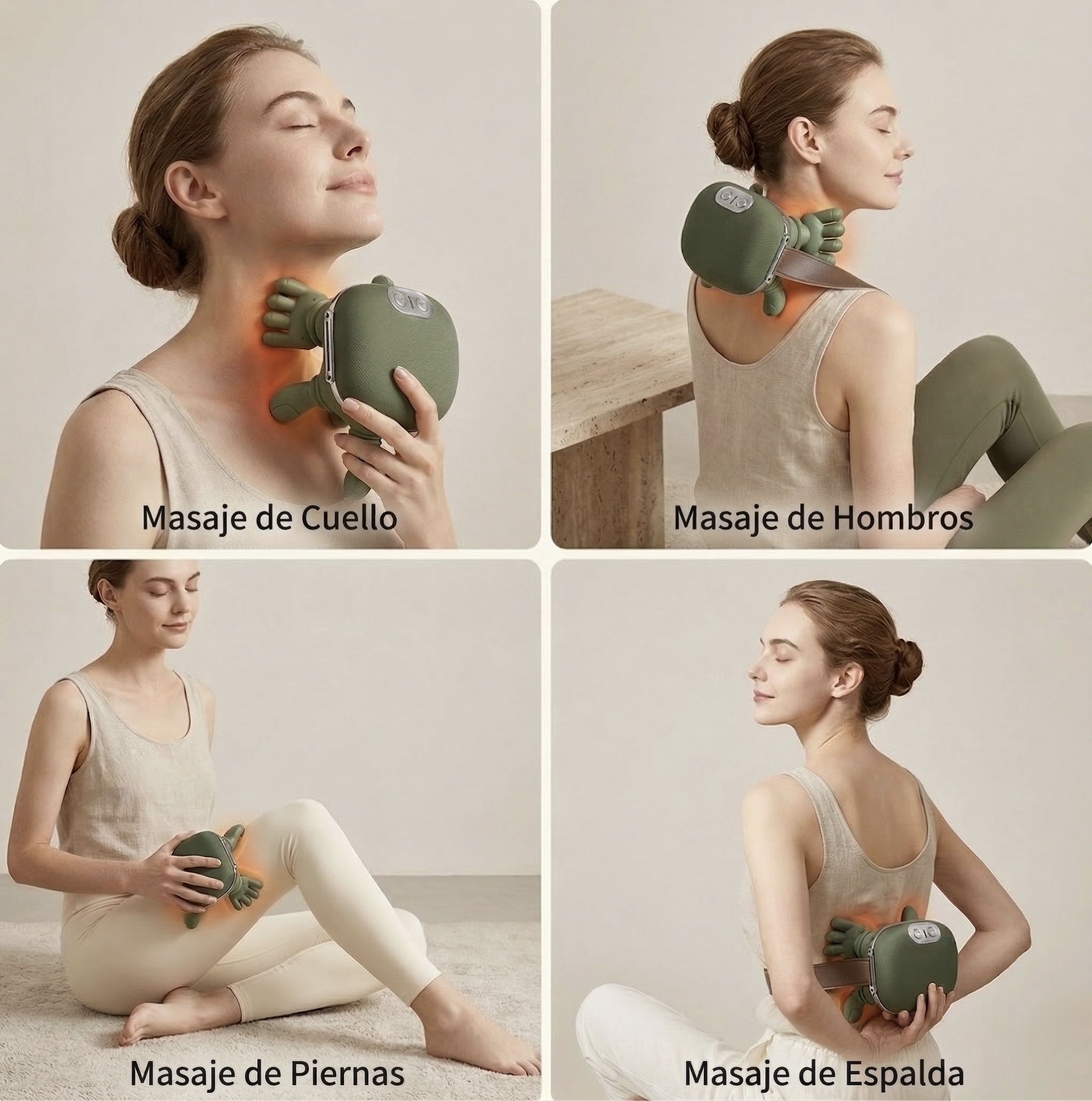 Usos del masajeador en cuello hombros espalda y piernas