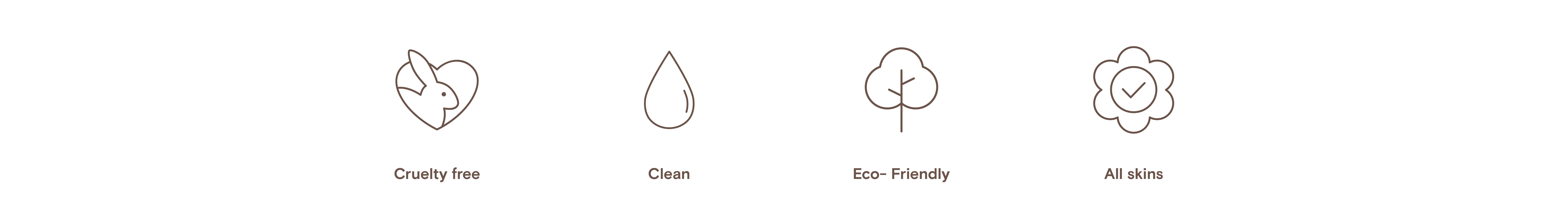 Cruelty free, Clean, Eco-Friendly, All skins