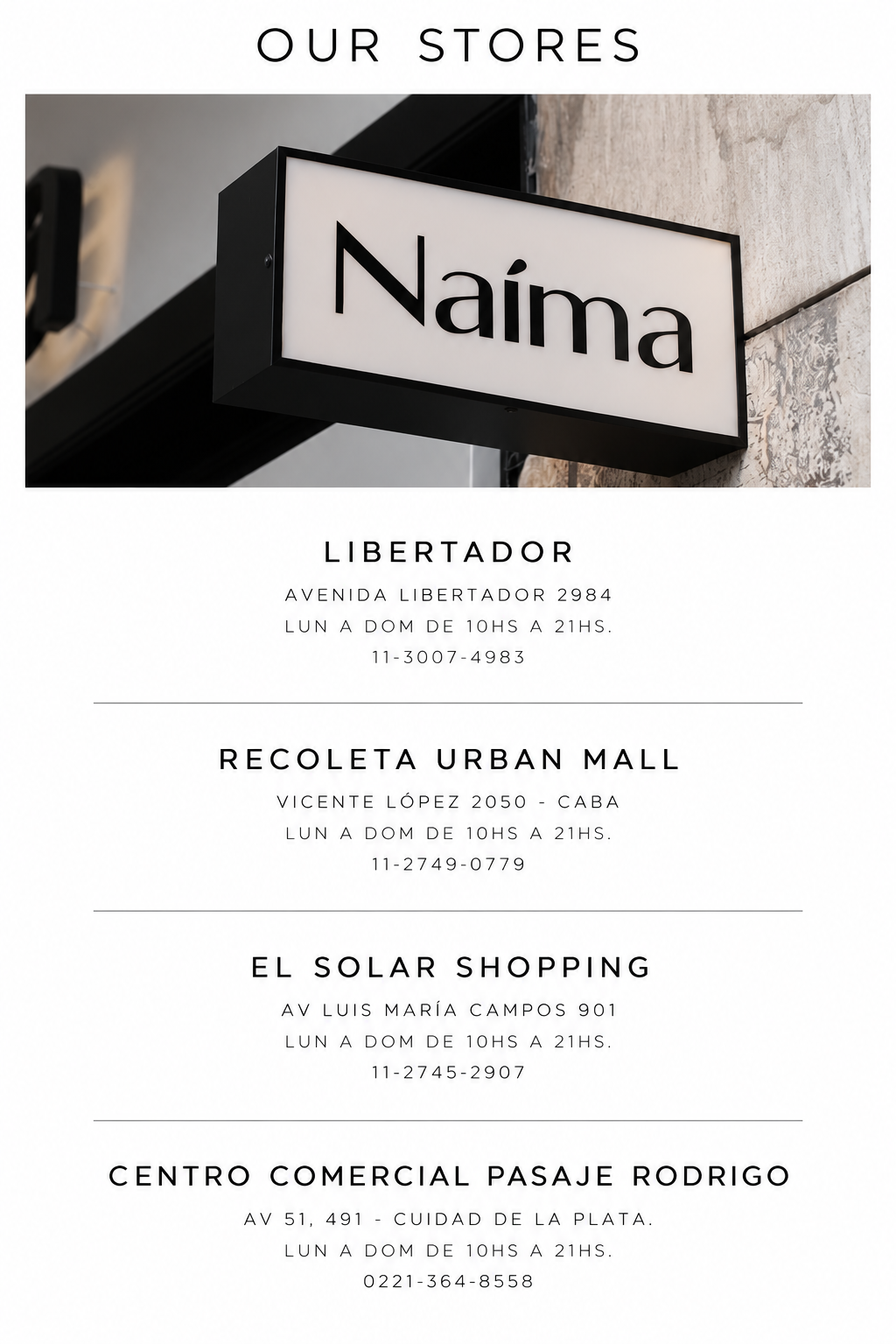 Naíma Our Stores