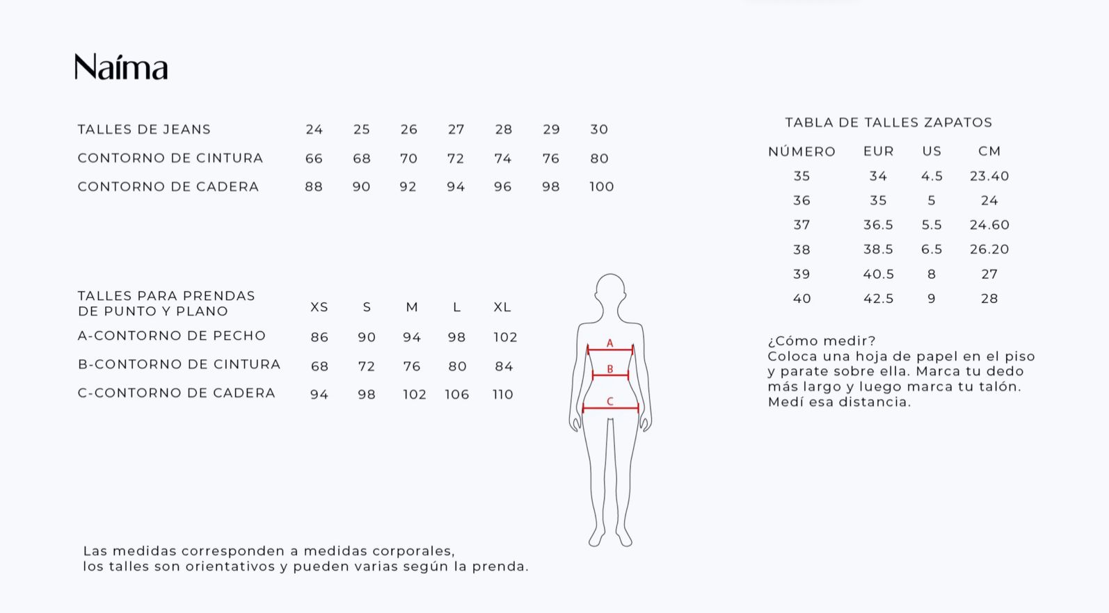 Guía de talles