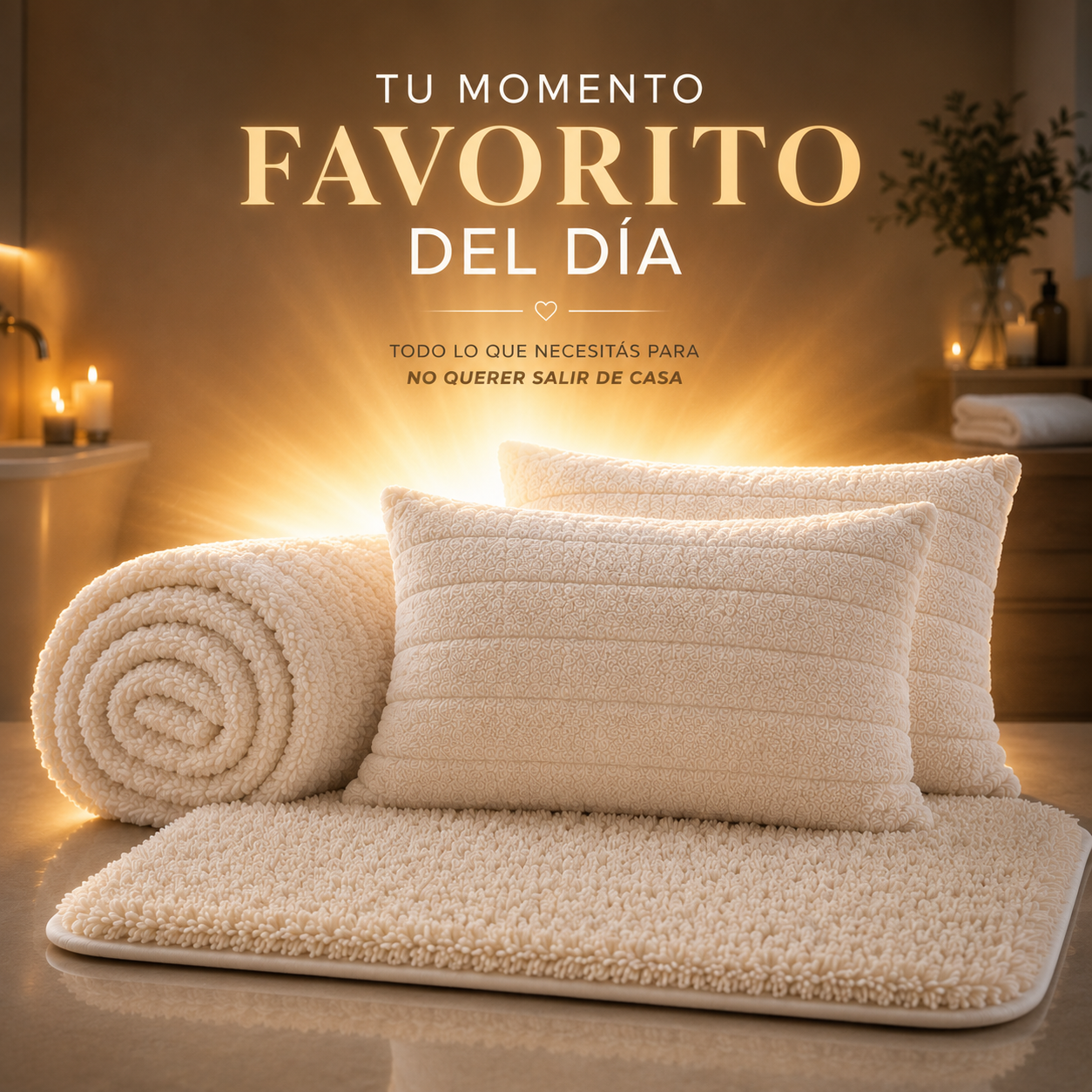 Manta almohadas y alfombra