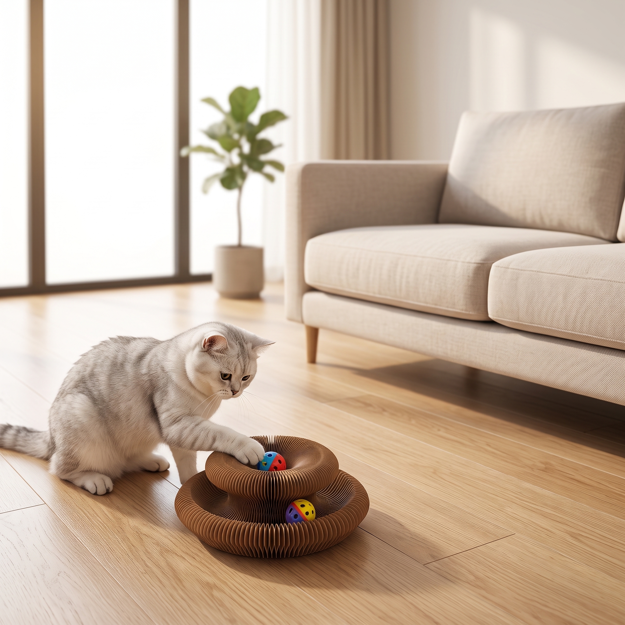 Gato brincando e arranhando o CatLoop