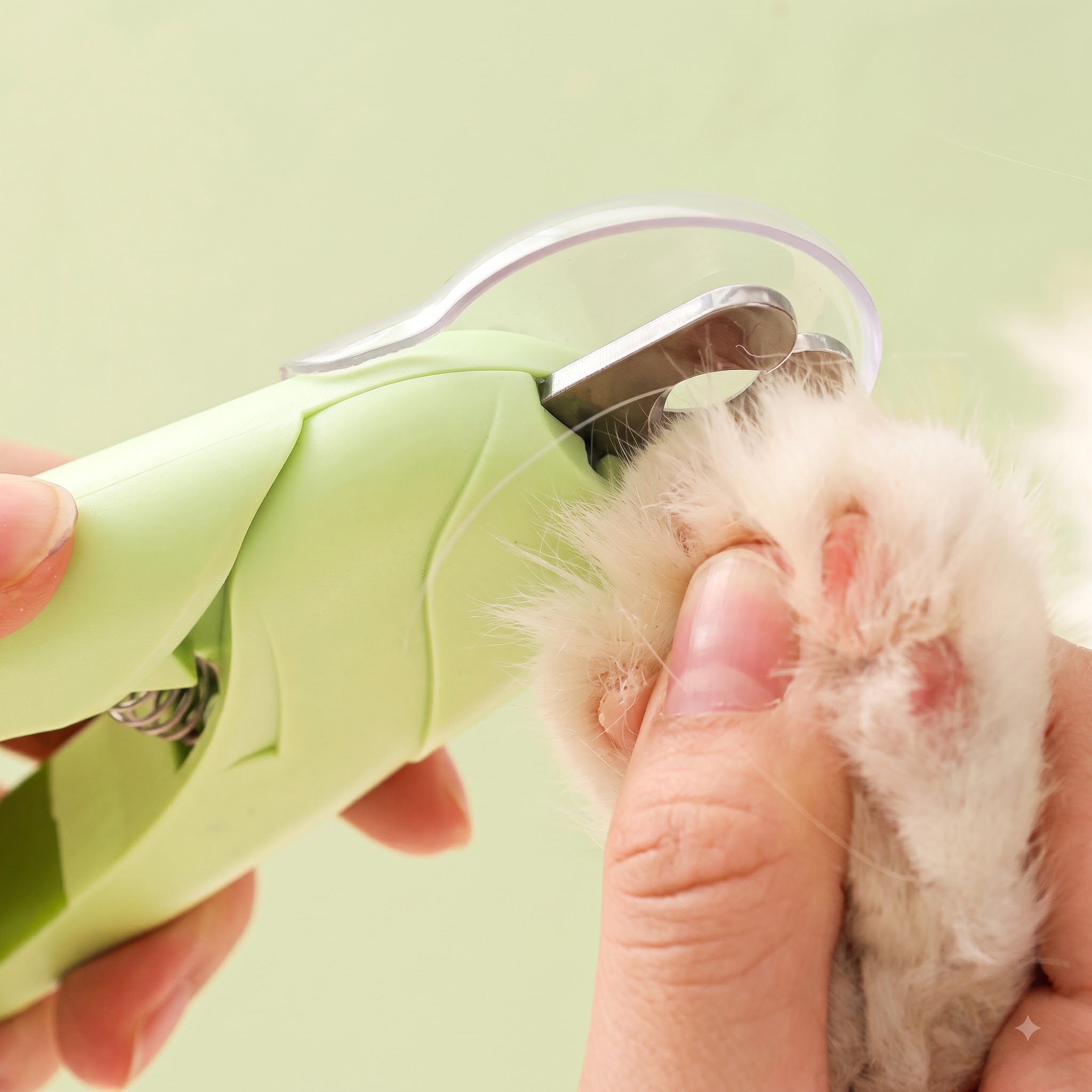 Pet com unhas cuidadas após uso do kit