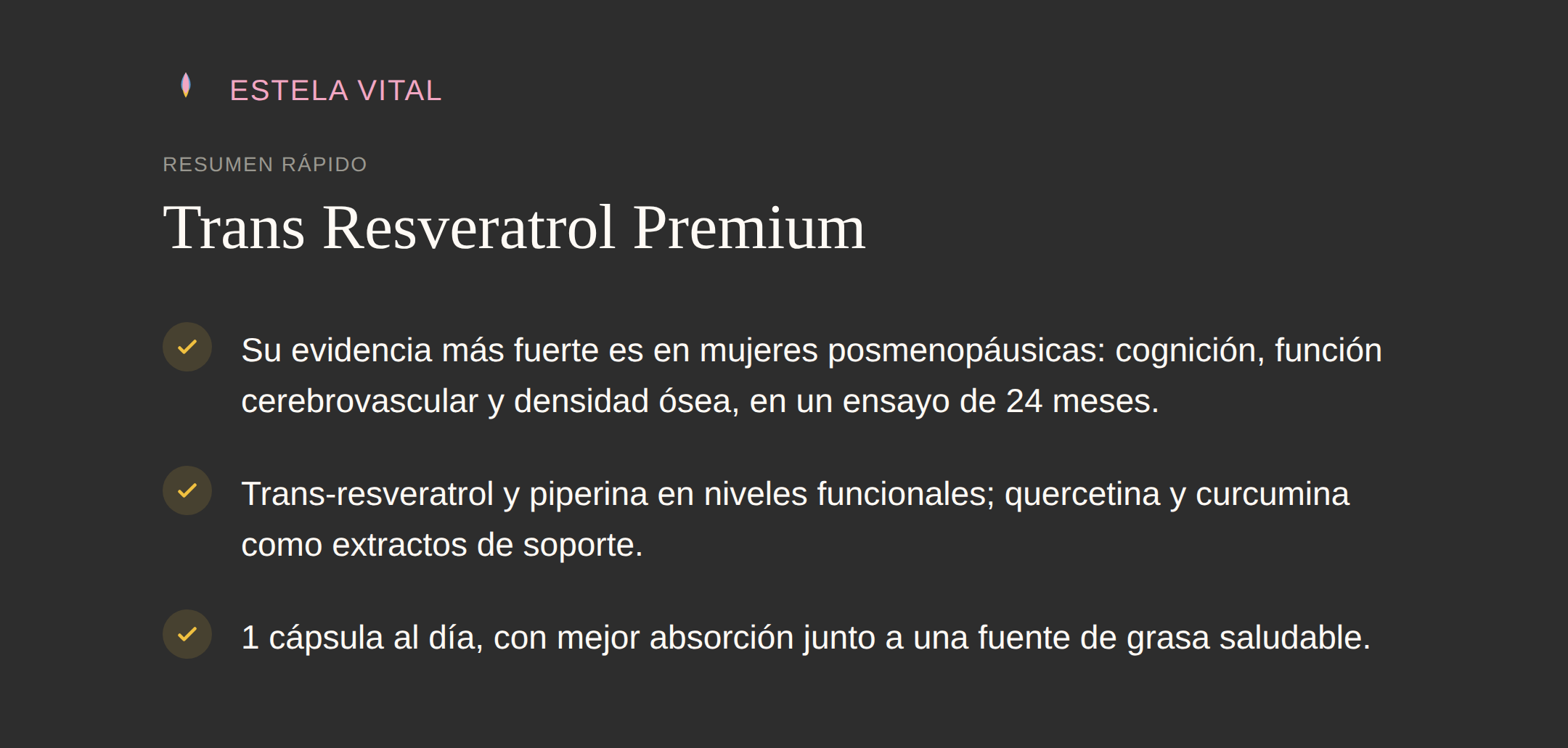Resumen Trans Resveratrol Premium