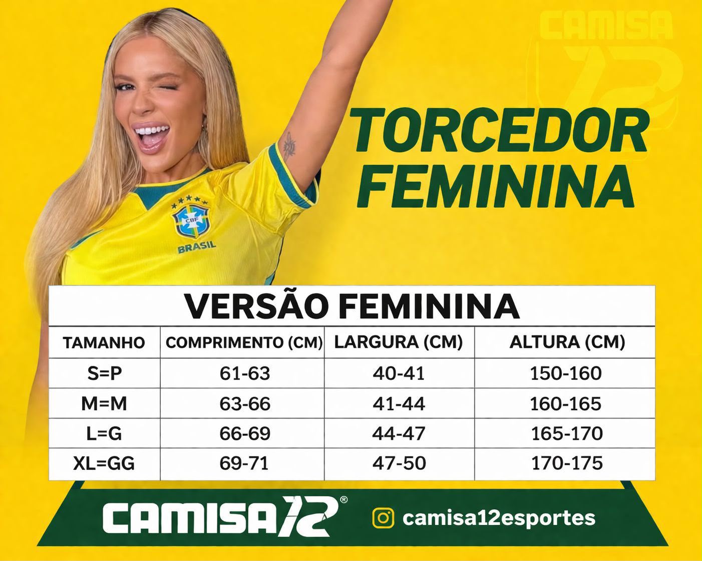 Guia de medidas Feminina