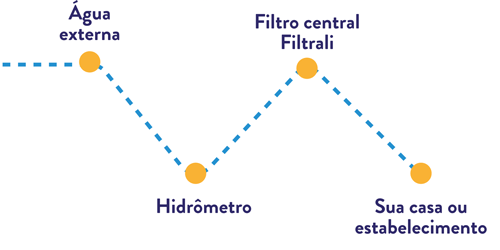 Caminho da Filtragem do Filtro de Entrada de Água Filtrali