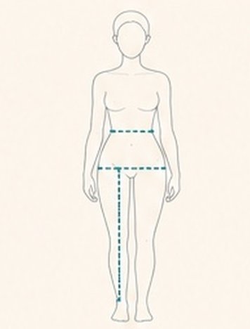 Silueta cuerpo completo - cómo medir cintura, cadera y largo de pierna