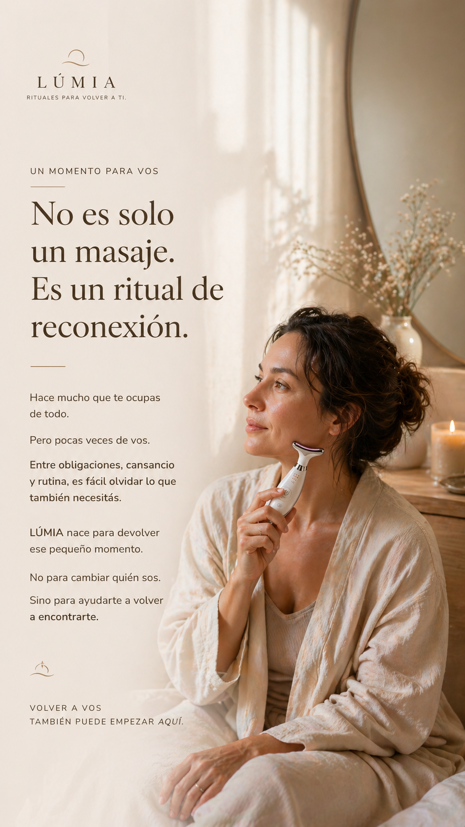 Mujer en una pausa íntima de autocuidado