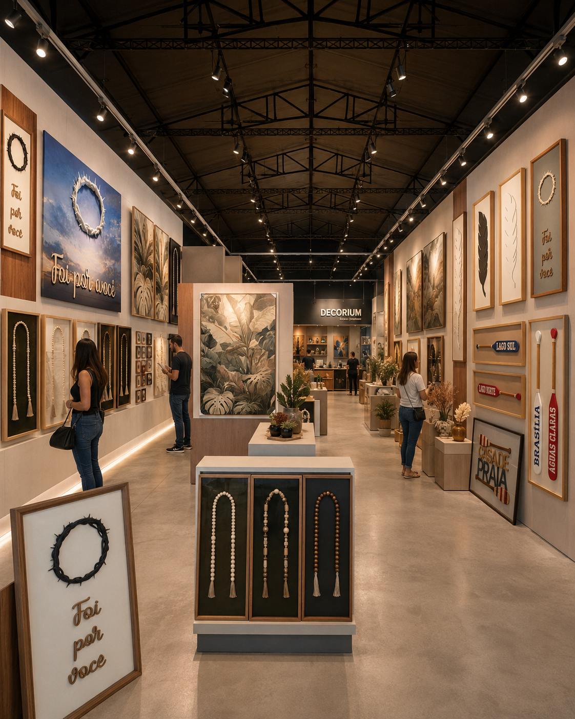 Interior amplo do showroom da Decorium