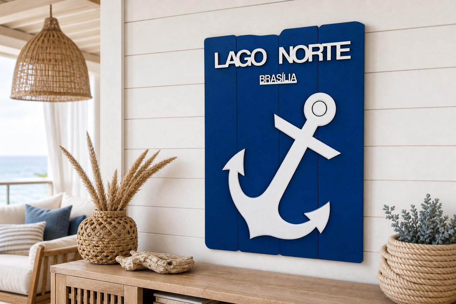 Âncora Decorativa em ambiente litorâneo