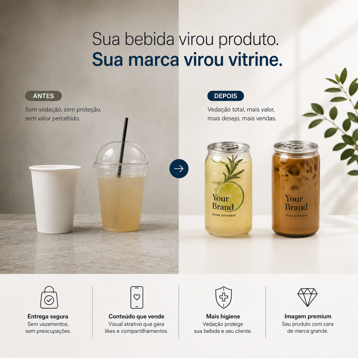 Antes copo &mdash; depois lata selada Smart Can
