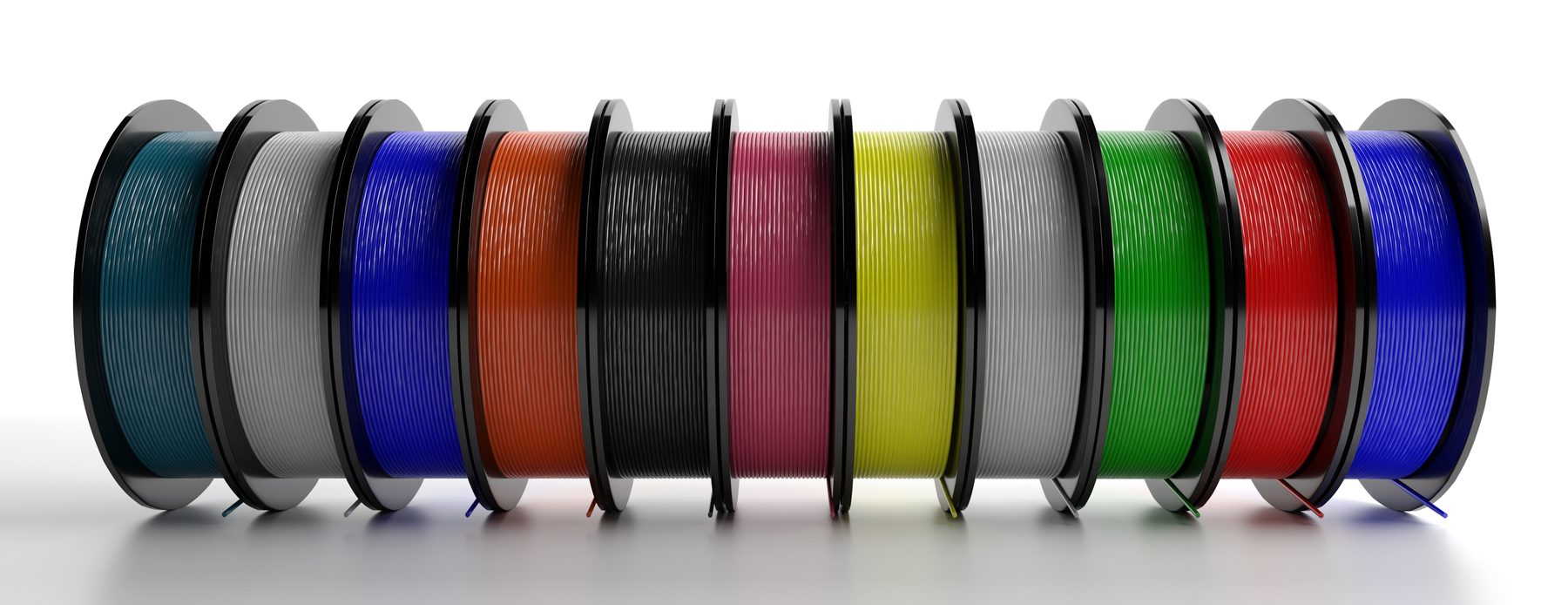 Filamentos de colores para impresión 3D