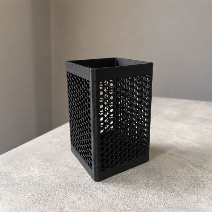 Hex Pot - organizador de escritorio con textura panal impreso en 3D