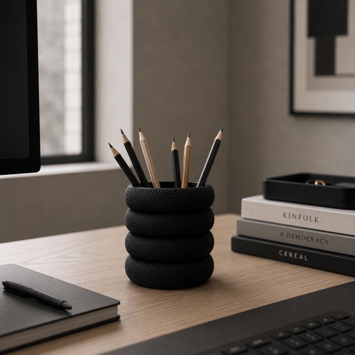 Mesh Pot en un escritorio de home office