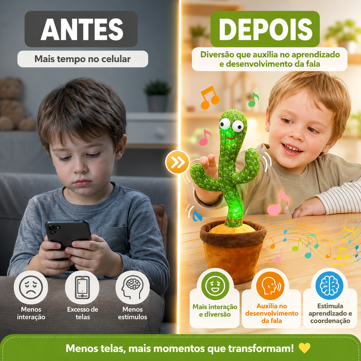 Cacto Dançante Falante em ação