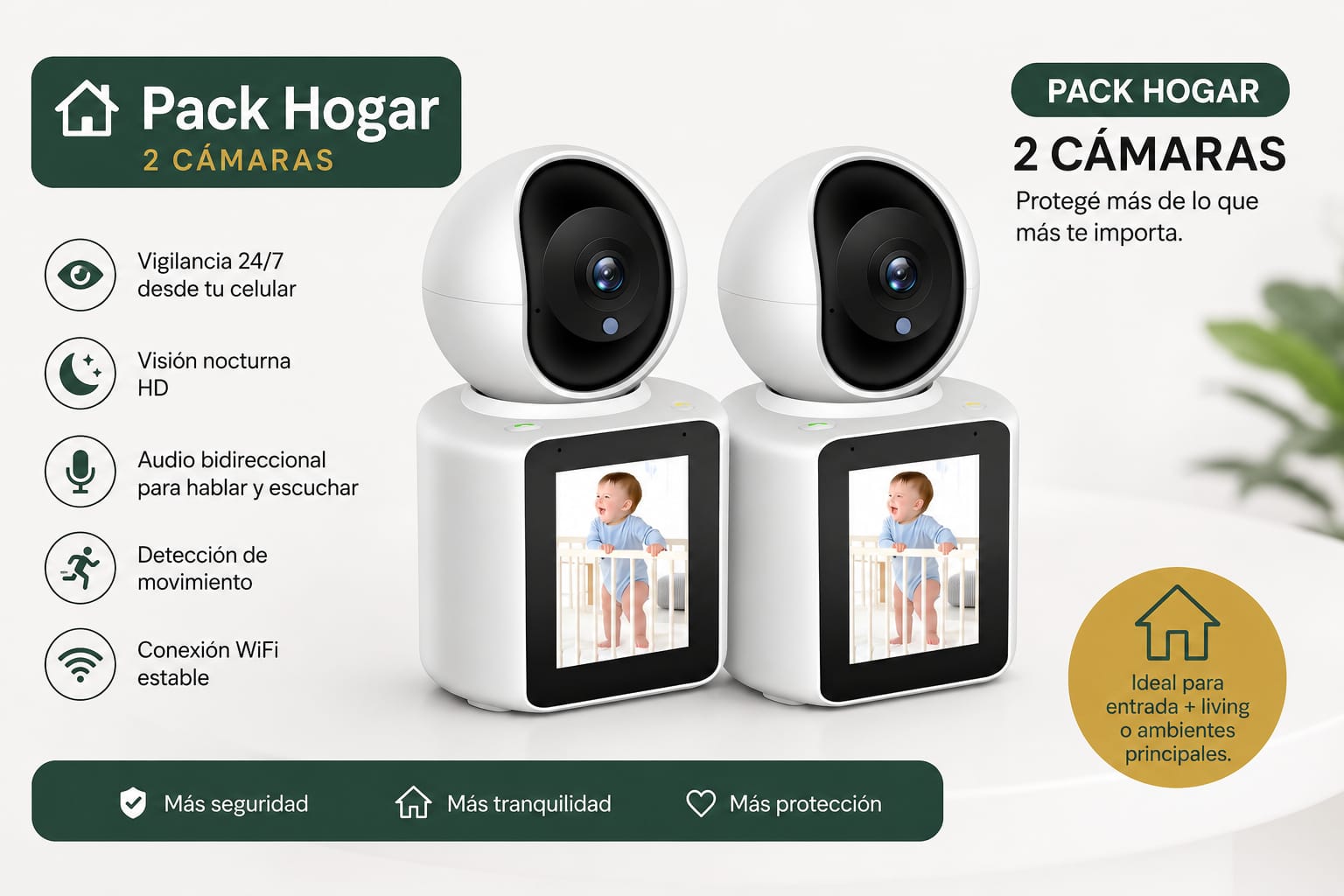 Pack Hogar 2 c&aacute;maras ZENDA