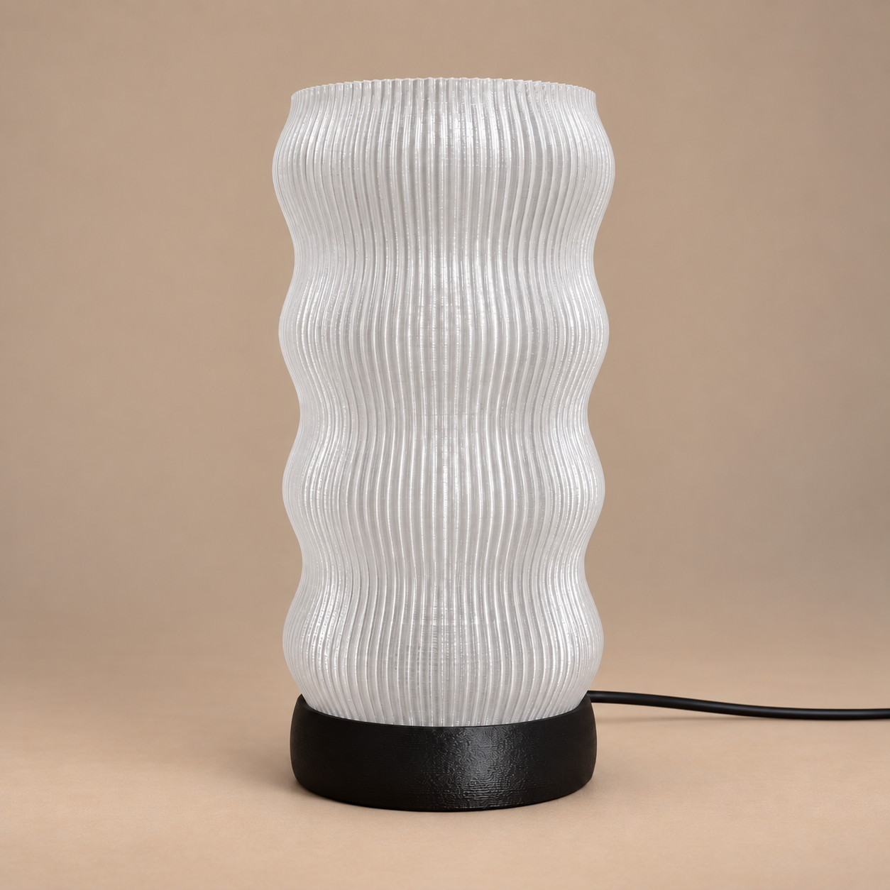 Luminária Vela apagada, com cúpula em PLA translúcido
