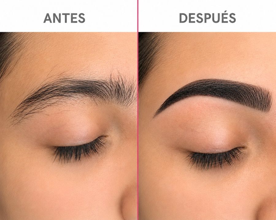 Antes y después laminado de cejas ISIPIZY