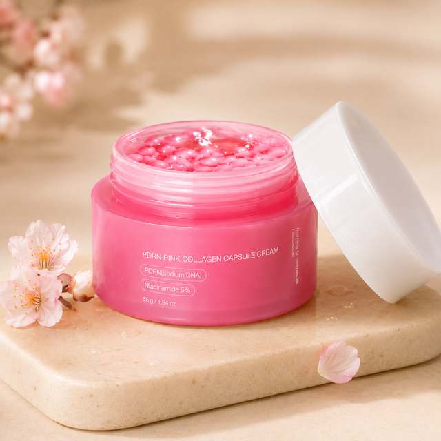 PDRN Salmon DNA Capsule Cream abierta, c&aacute;psulas de col&aacute;geno a la vista