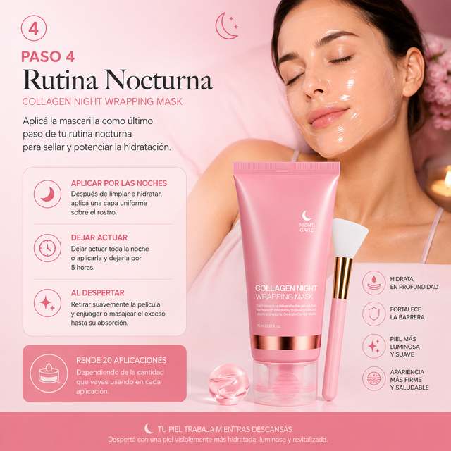 Paso 4: rutina nocturna con Collagen Night Wrapping Mask