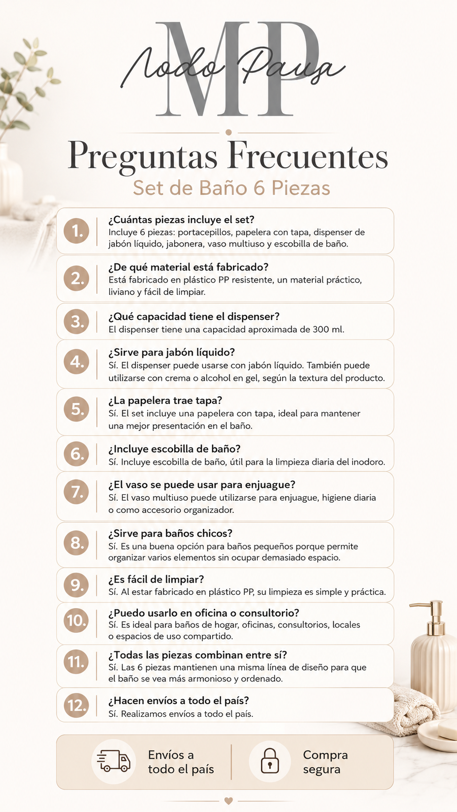 Especificaciones técnicas Modo Pausa