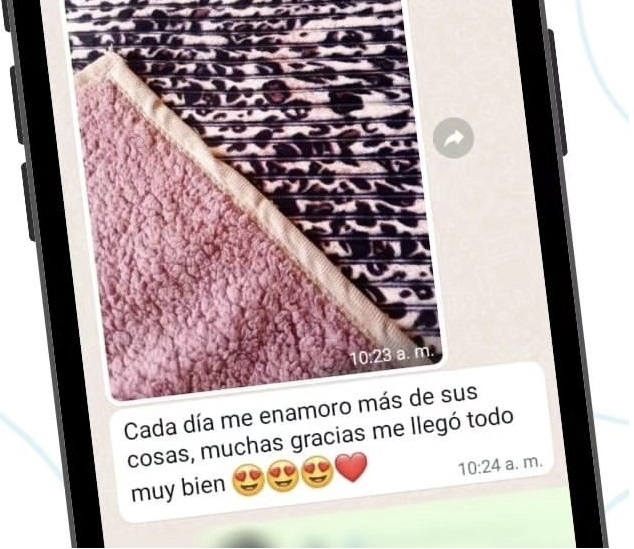 Cliente agradece por su pedido recibido