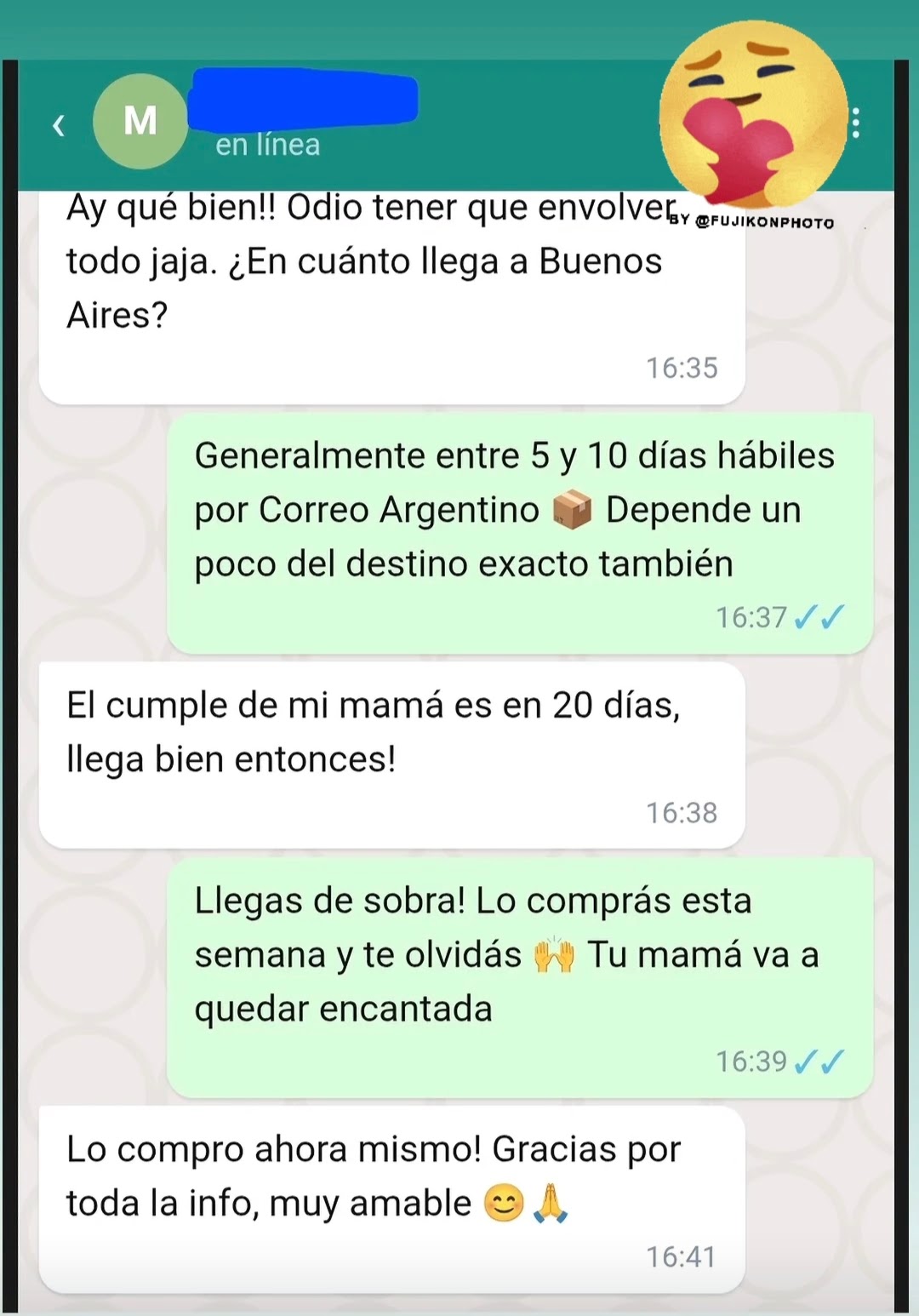 Cliente destaca la atenci&oacute;n y confirma su compra