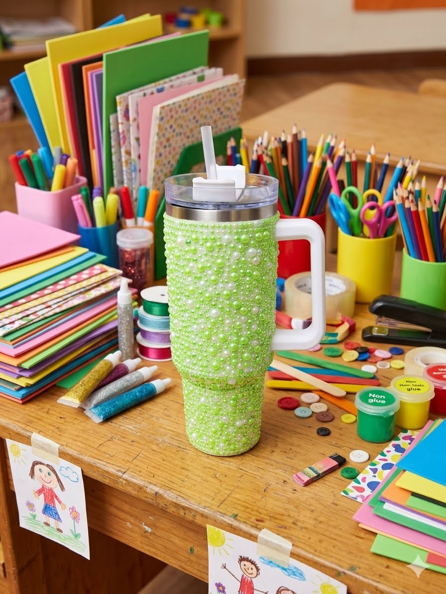 Detalle del vaso t&eacute;rmico con perlas