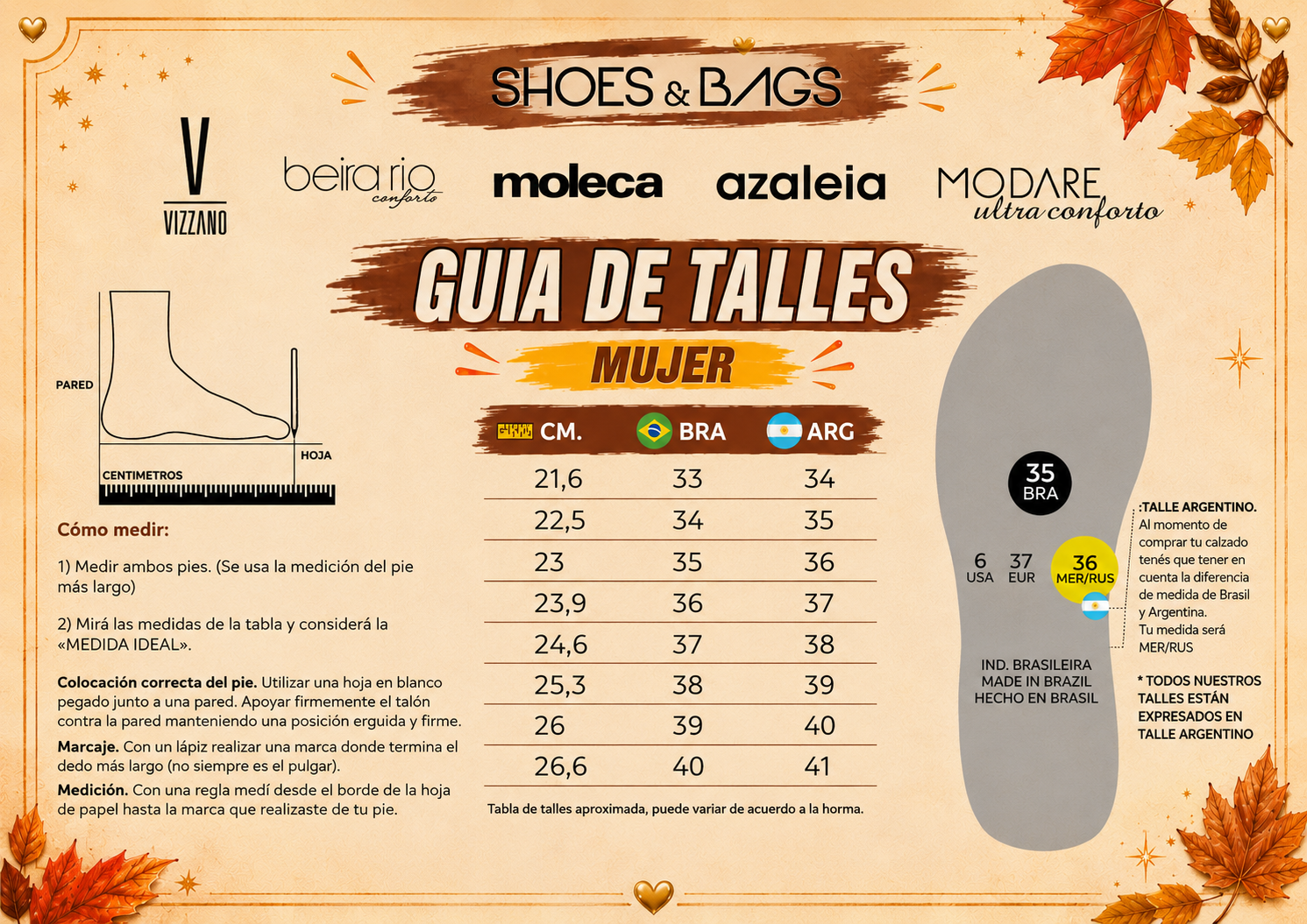 Guia Talles Shoes