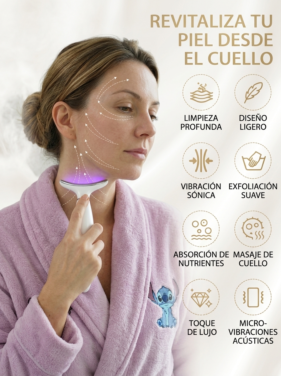 Masajeador Facial en uso