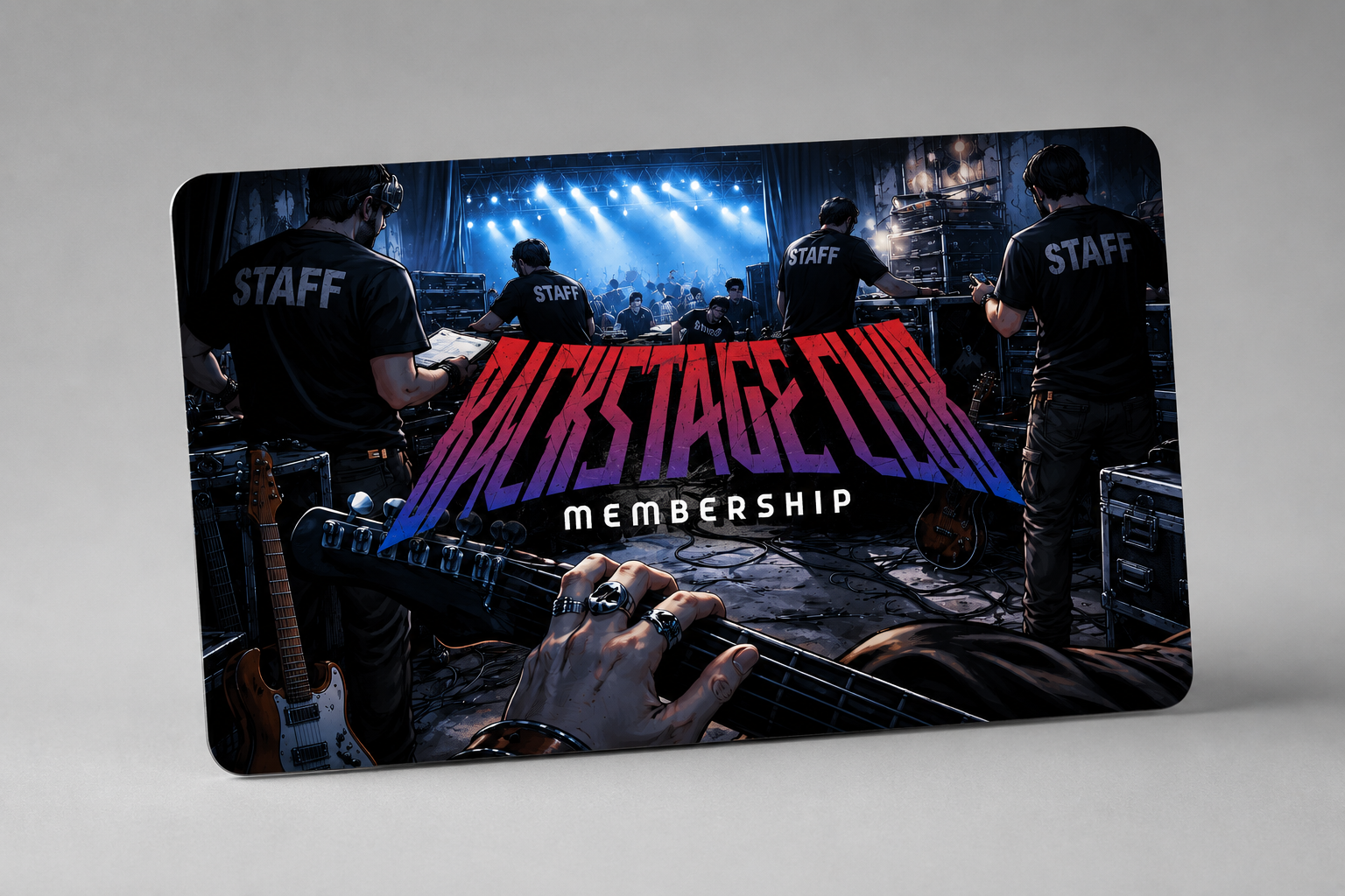 Tarjeta de membresía a BACKSTAGE CLUB con descuento de 15% y 10% en tienda y MIXTAPE STUDIO con los planes de cursos online STAR y ROCKSTAR, solo en MUSIC ZONE SCHOOL