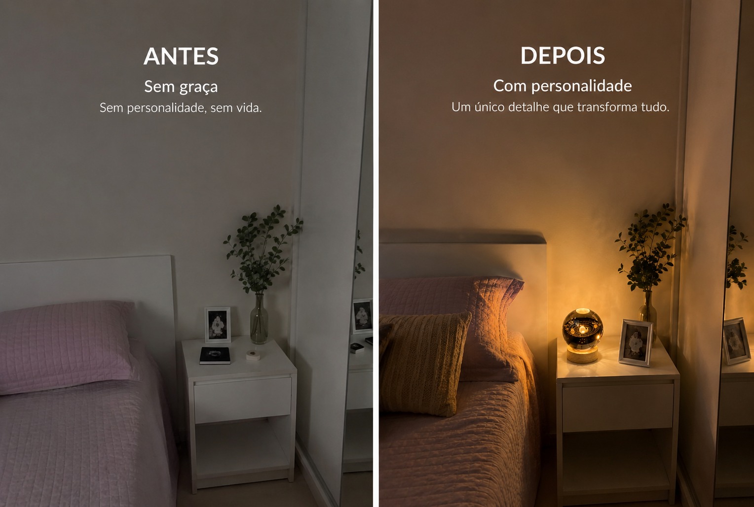 Luminária Cristal de Mesa com LED Via Láctea