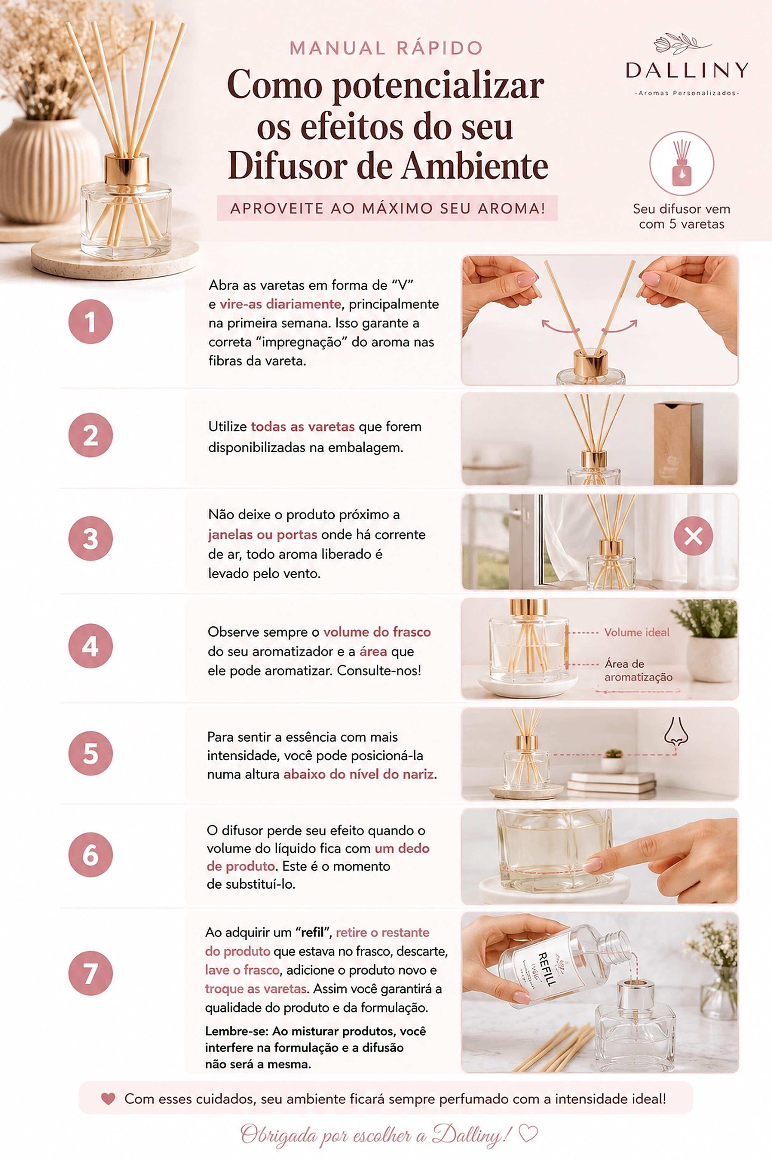 Como usar os difusores Dalliny Aromas