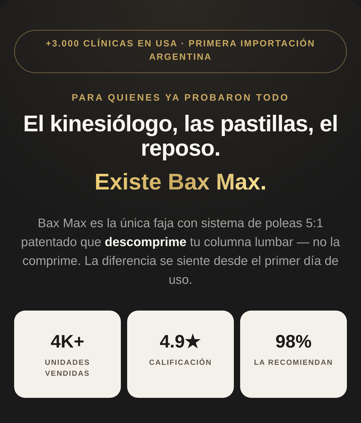 Bax Max - faja con sistema de poleas 5:1