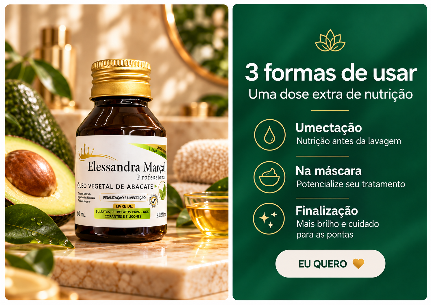 Como usar o &Oacute;leo Vegetal de Abacate