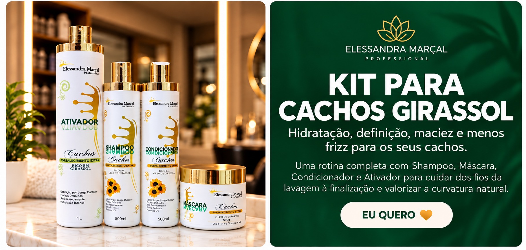 Kit para Cachos Girassol Elessandra Mar&ccedil;al