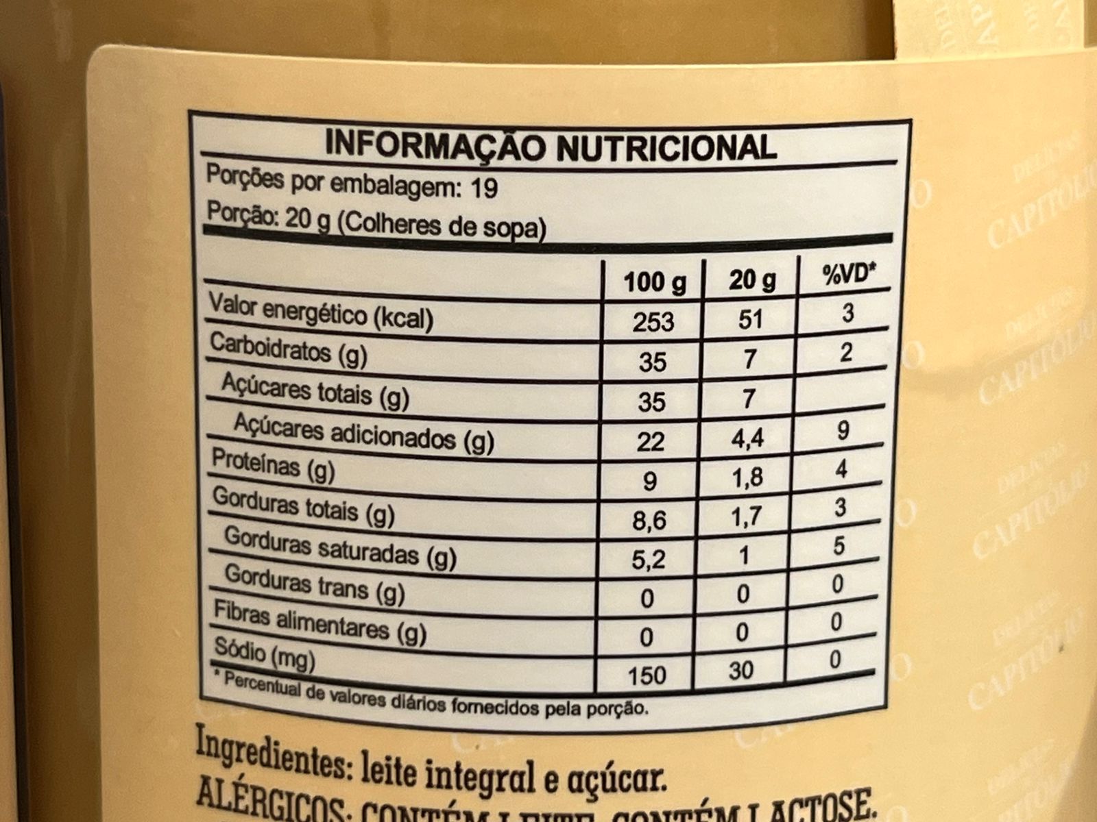 tabela nutricional capitólio