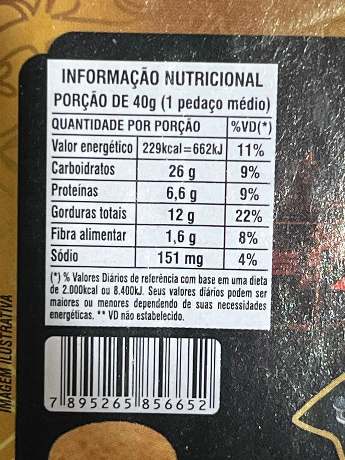Tabela Nutricional Paçoca