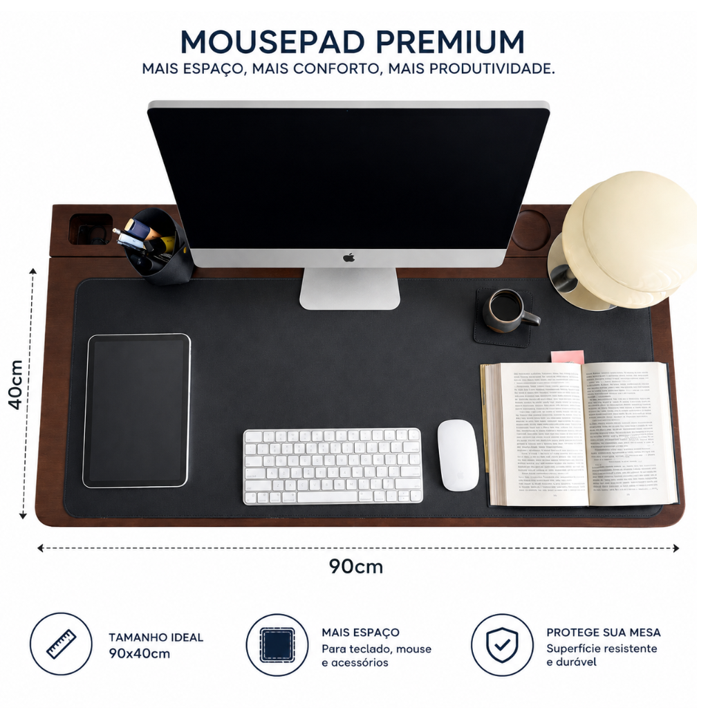Dimens&otilde;es Kit Mousepad Wabi 90x40cm