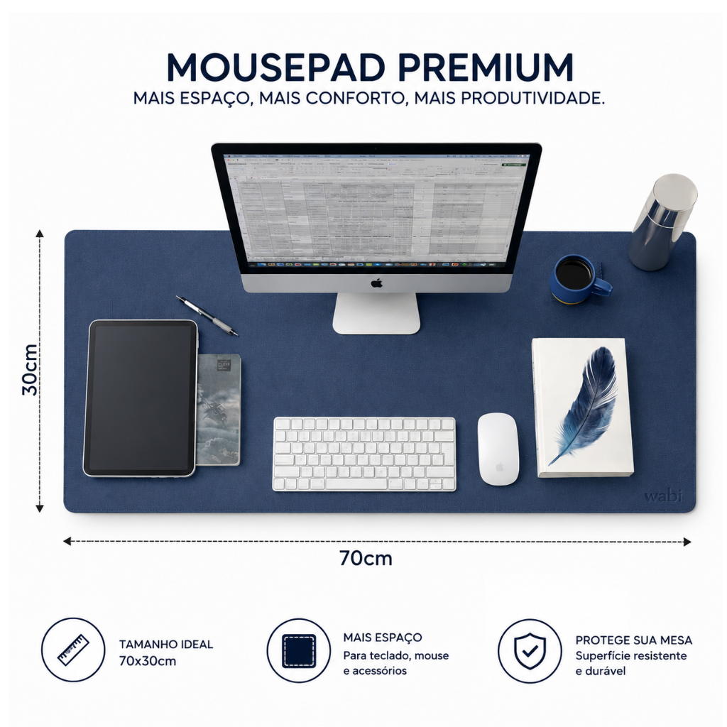 Dimensões Kit Mousepad Wabi 70x30cm