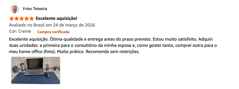 Avaliação cliente 1 Mousepad Wabi