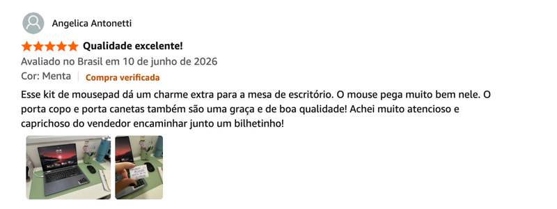Avaliação cliente 2 Mousepad Wabi