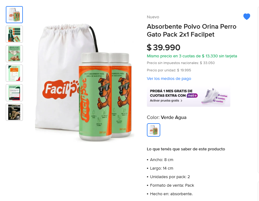 FacilPet en Mercado Libre