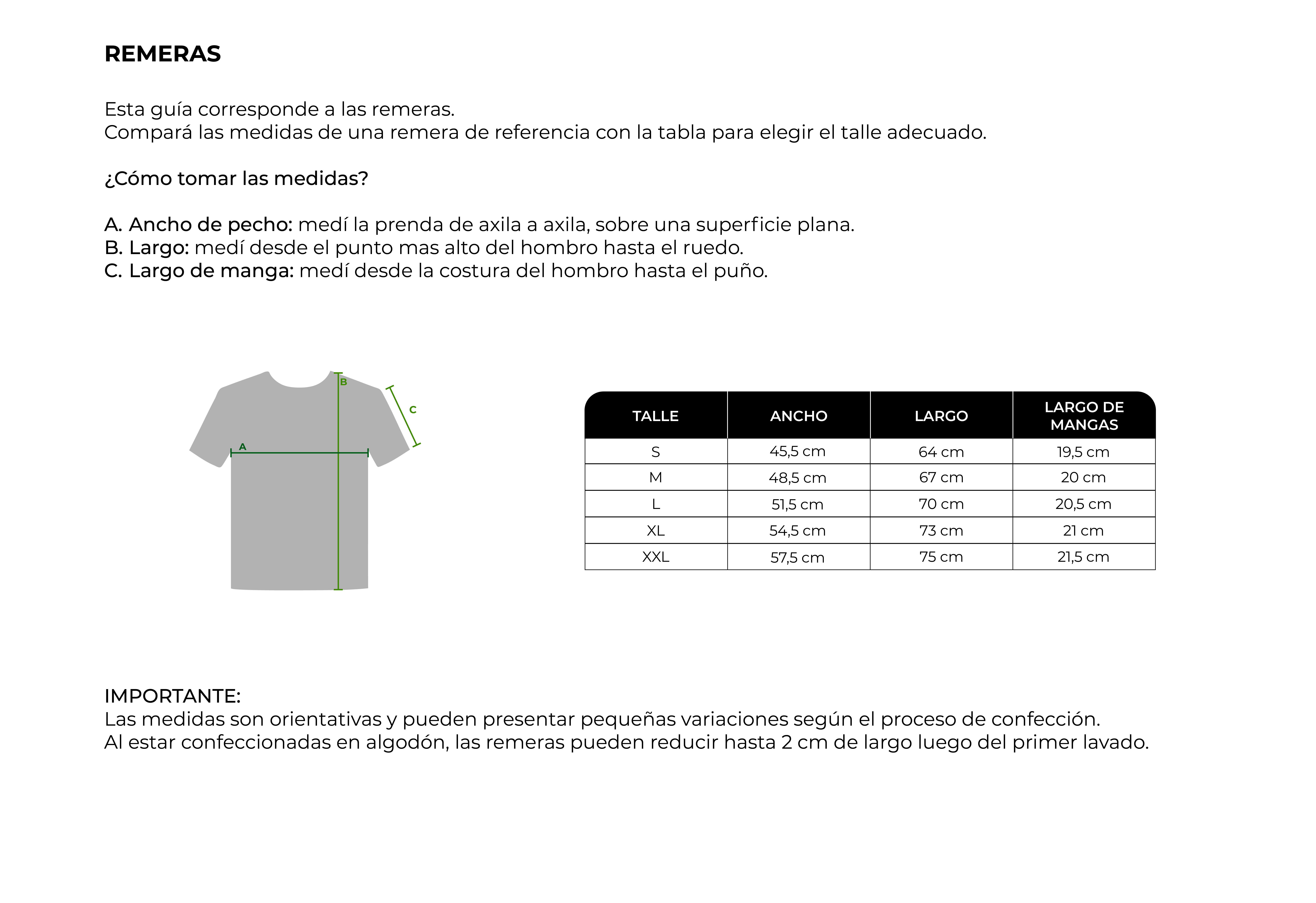 Guía Remeras